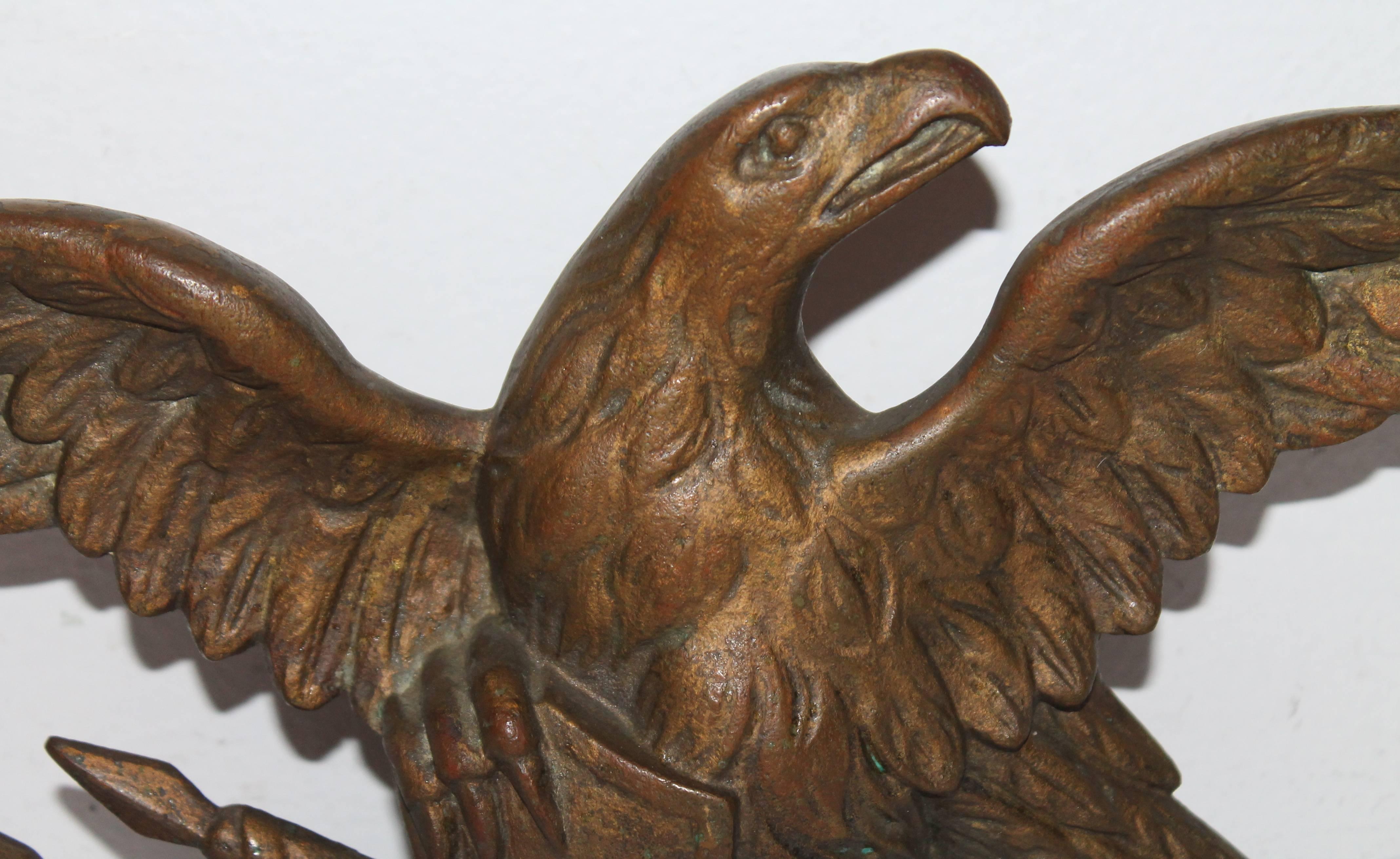American Fantastic 19th Century Gilded Bronze Eagle Statue