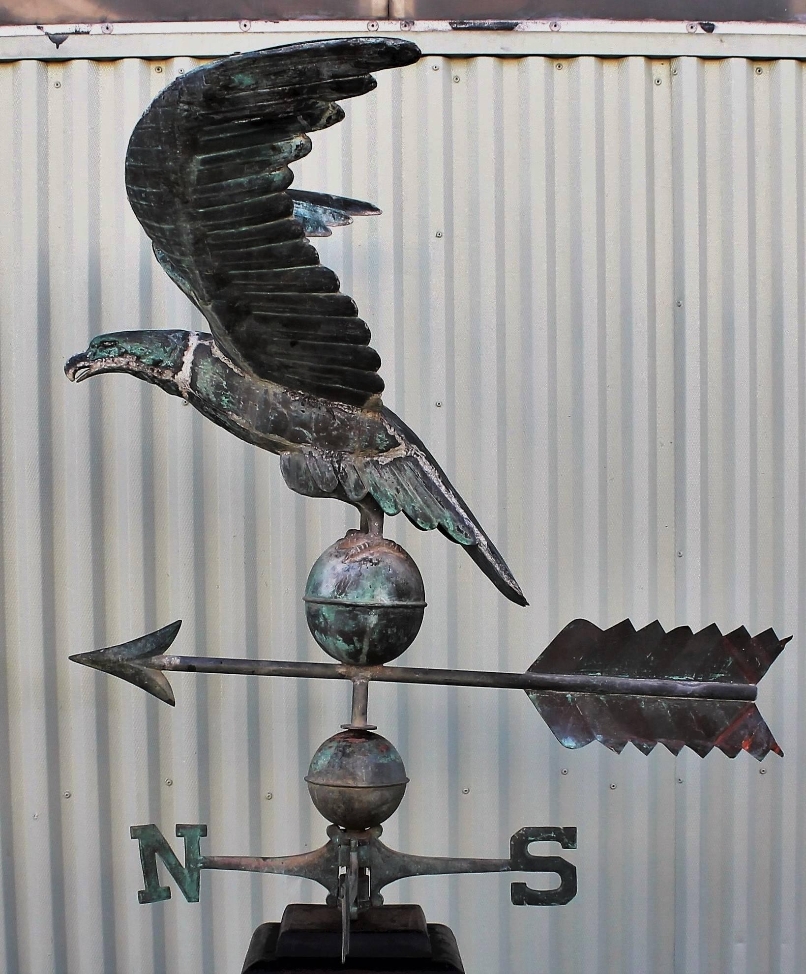 Country 19th Century Monumental Full Body Eagle Weather Vane