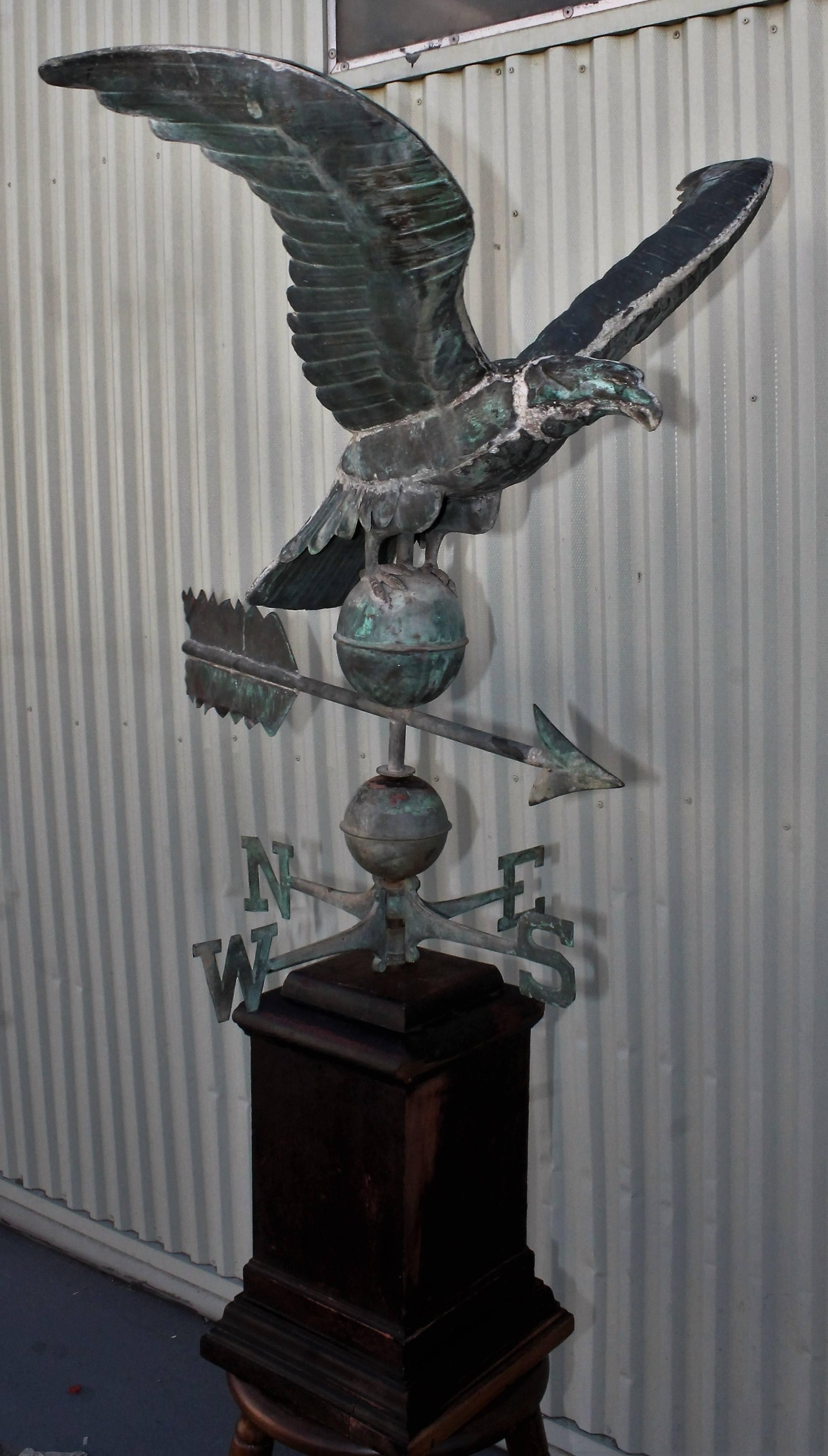 American 19th Century Monumental Full Body Eagle Weather Vane