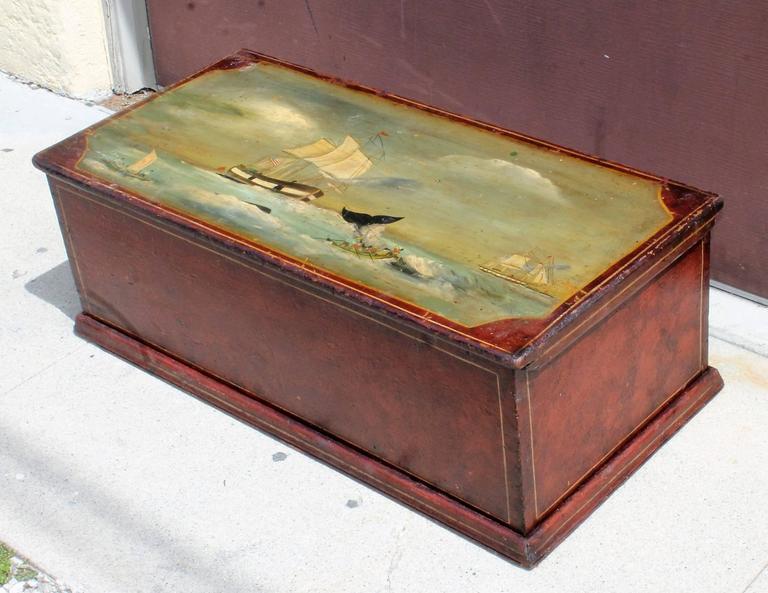 19th Century Decorated Sea Trunk at 1stDibs