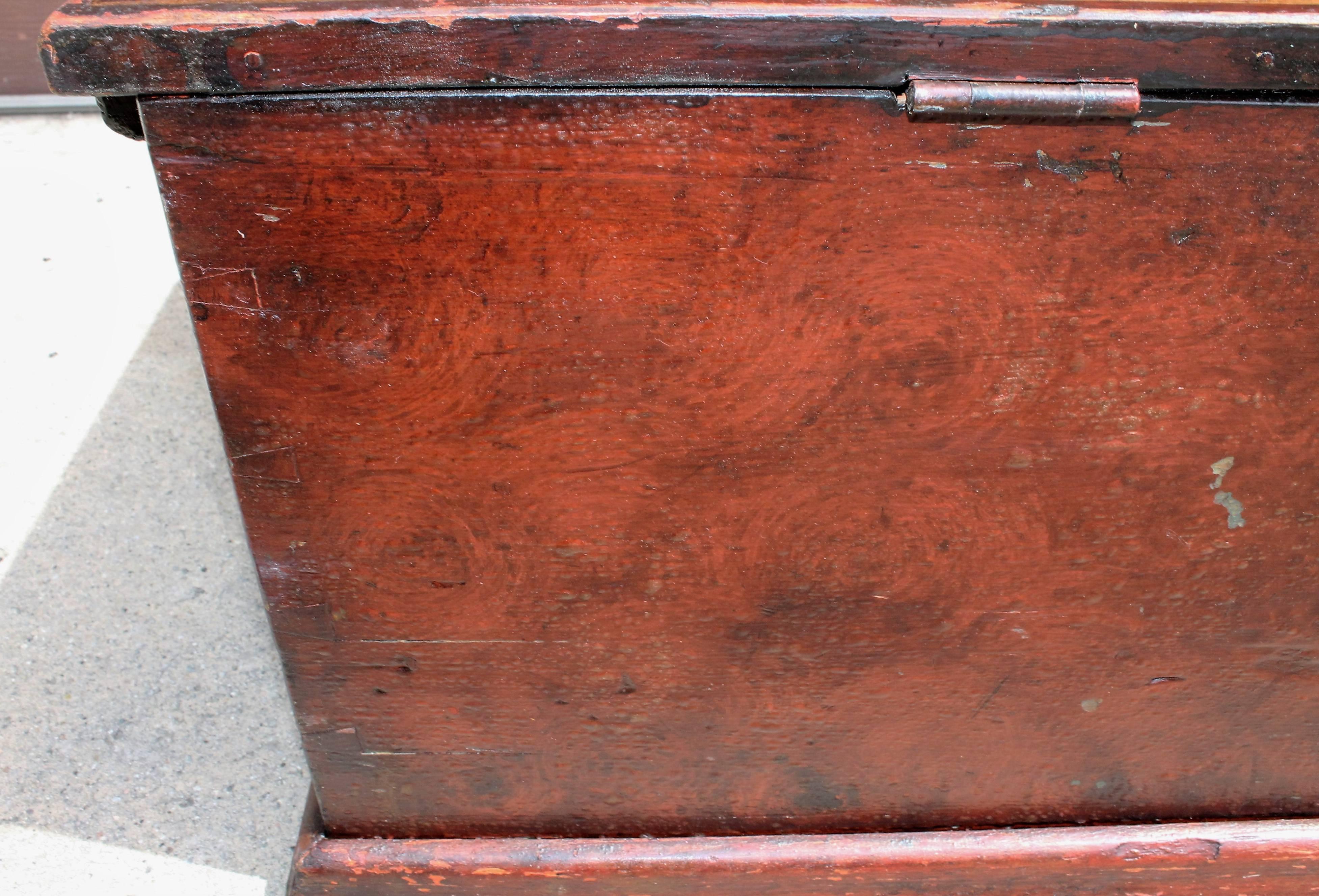 Wood 19th Century Decorated Sea Trunk