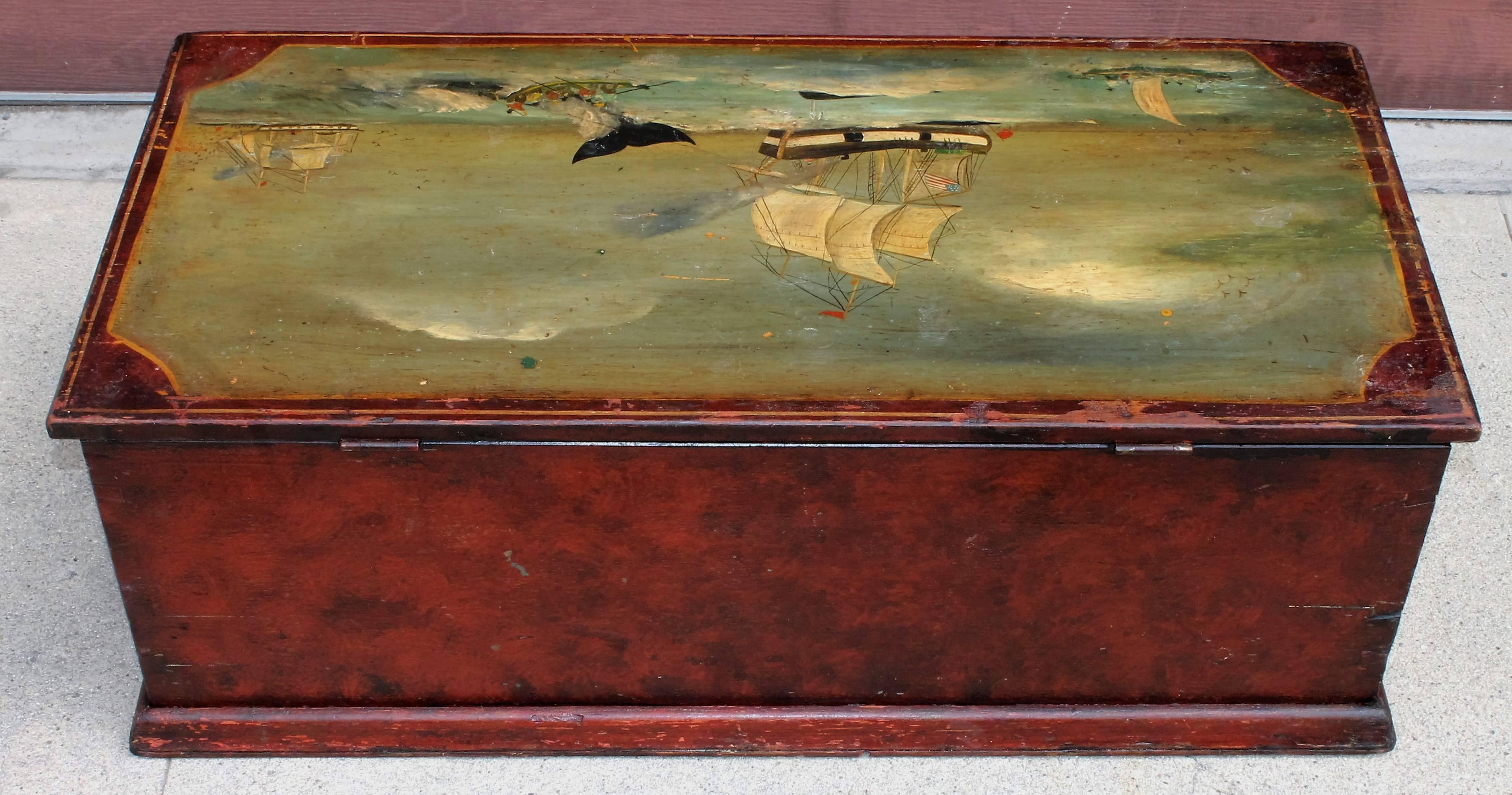 19th Century Decorated Sea Trunk 1