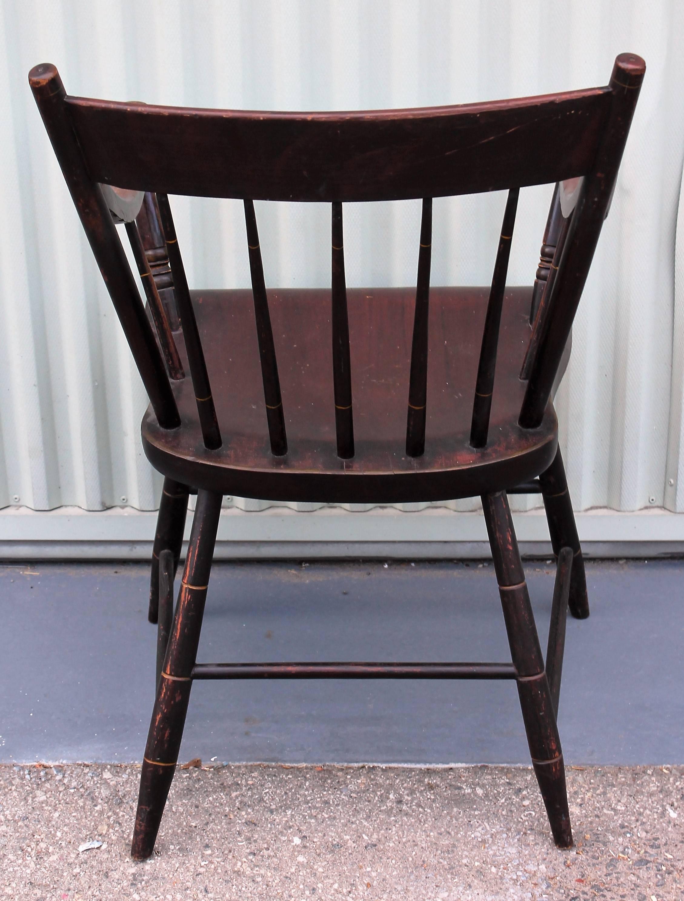 Early Original Paint Decorated 19th Century Hitchcock Armchair In Excellent Condition For Sale In Los Angeles, CA