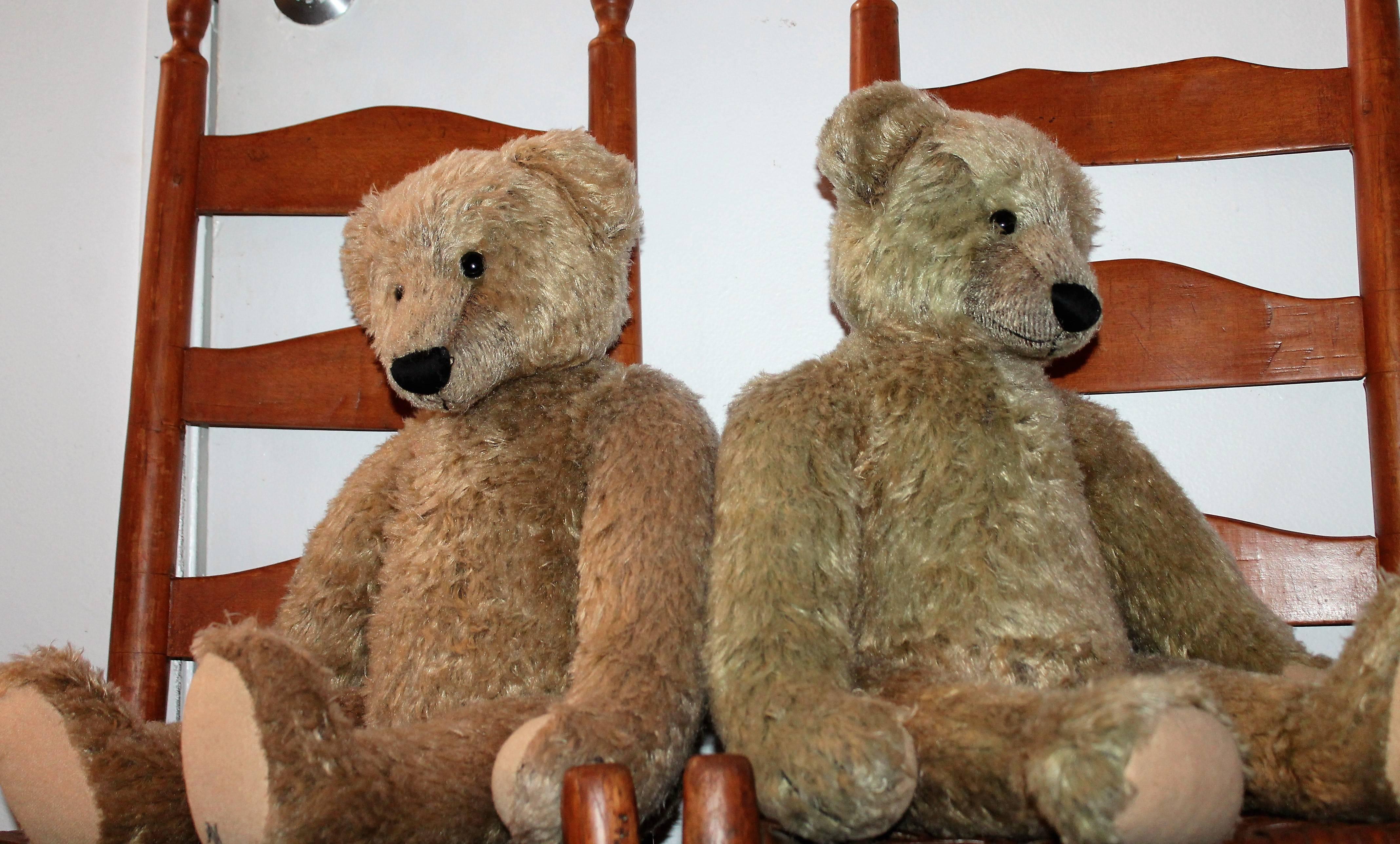 Country Pair of Folky Teddy Bears Made for Harrods of London