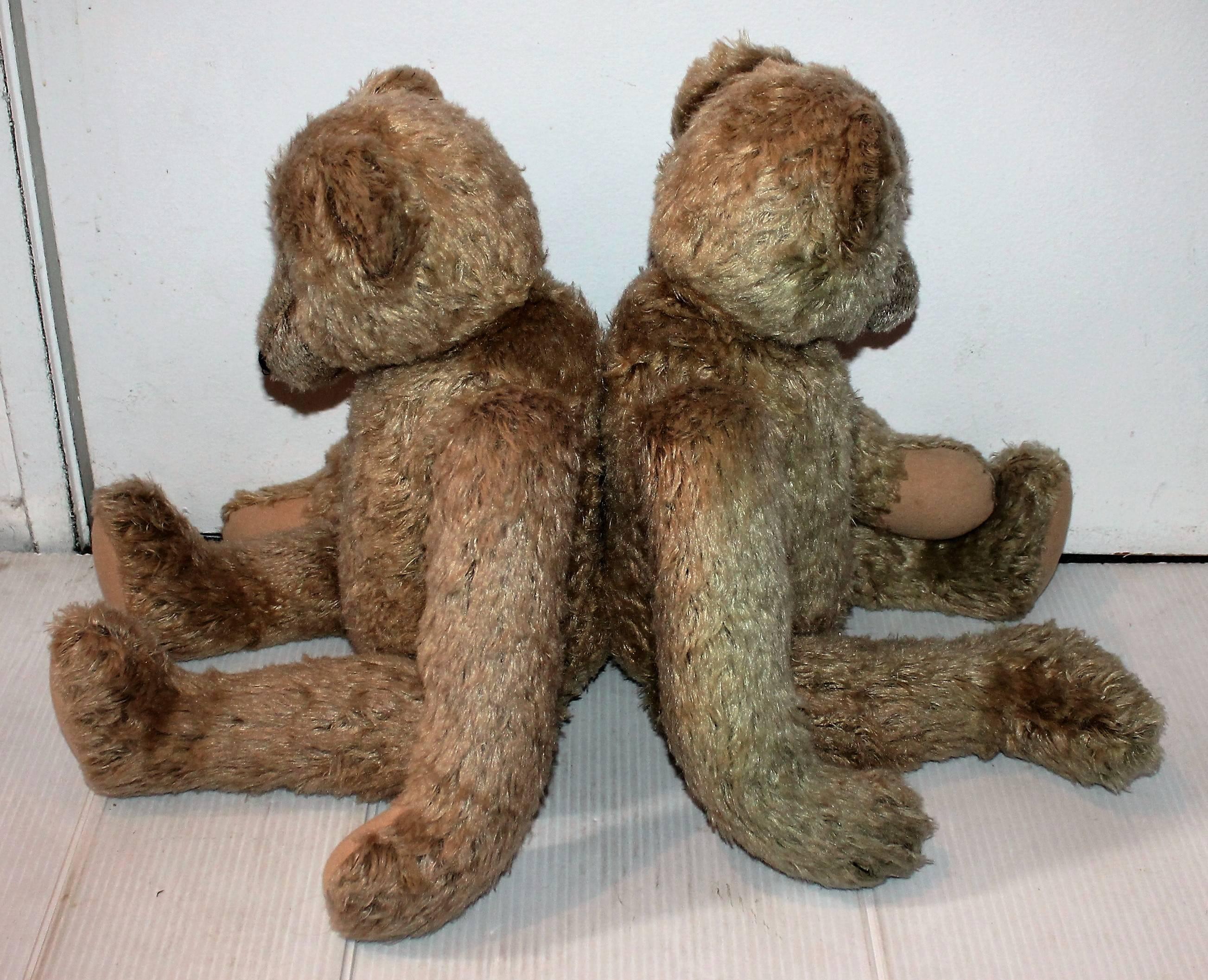 Hand-Crafted Pair of Folky Teddy Bears Made for Harrods of London