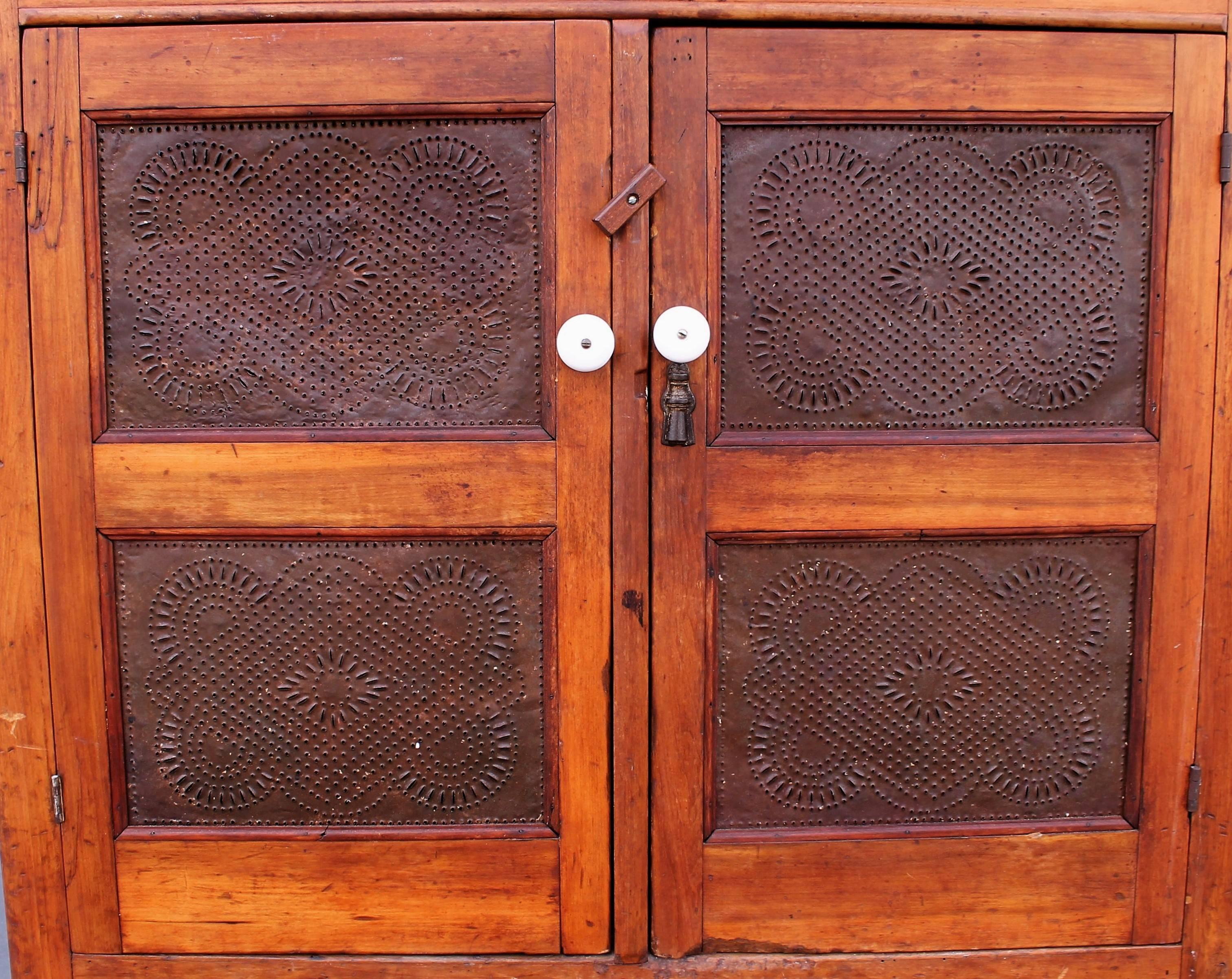 Hand-Crafted 19th Century Ohio Walnut and Pine Pie Safe / Cupboard