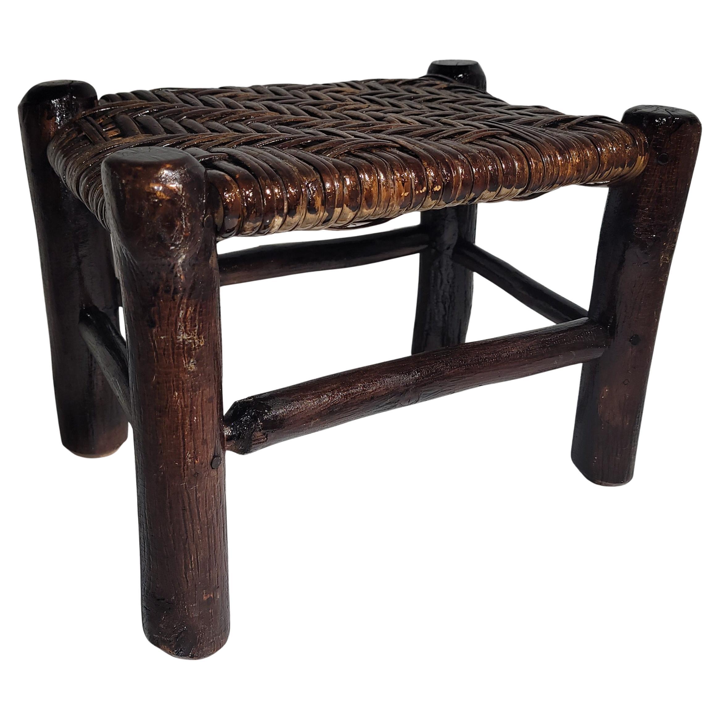Old Hickory-Fußhocker aus Hickory
