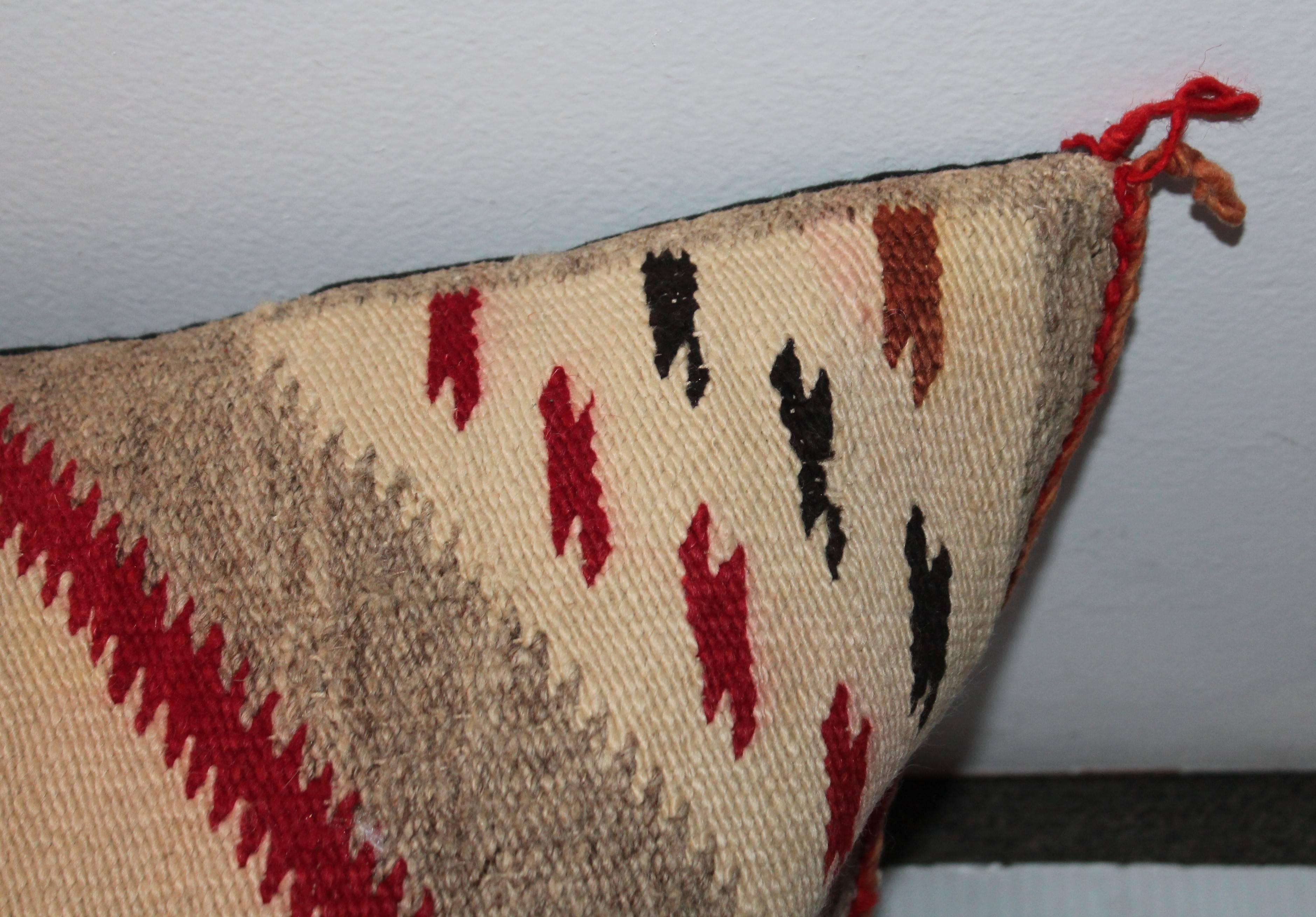Monumental Navajo Weaving Eye Dazzler Pillow In Excellent Condition In Los Angeles, CA