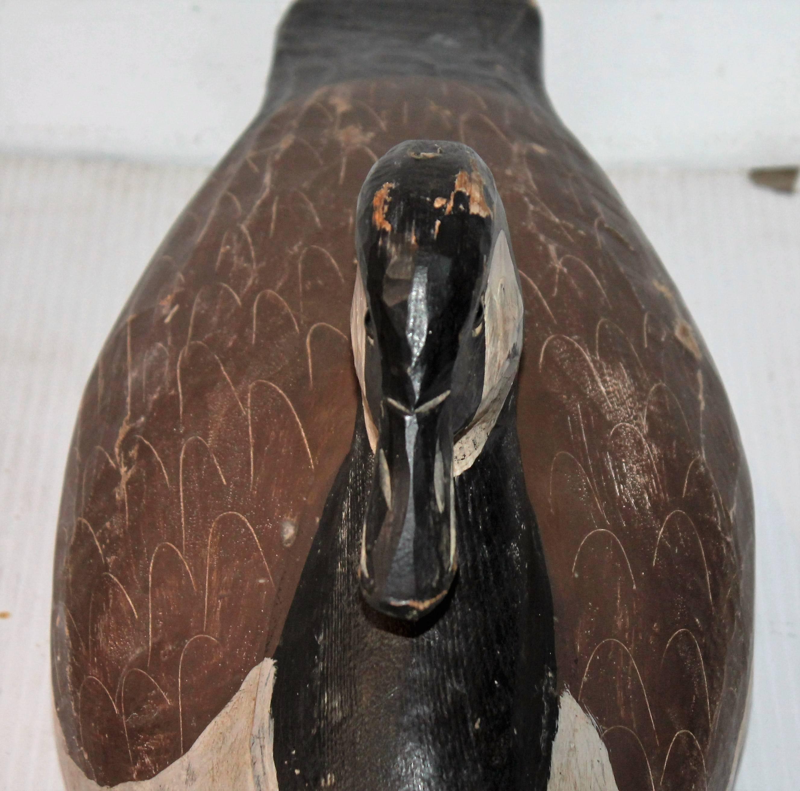 Monumental Hand-Carved Canadian Goose In Distressed Condition In Los Angeles, CA