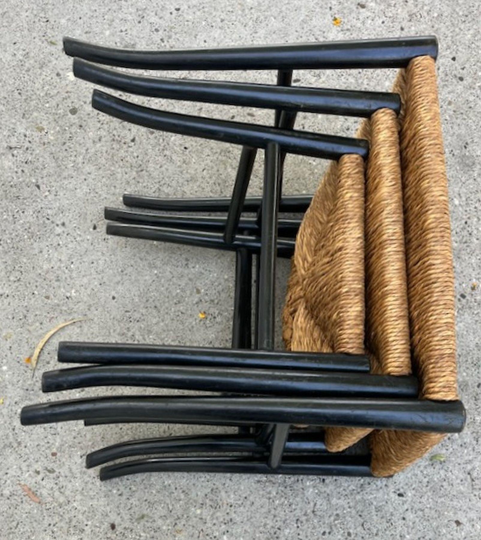 Italienische handgeflochtene Splint Top Nesting Tables-3 im Angebot 2
