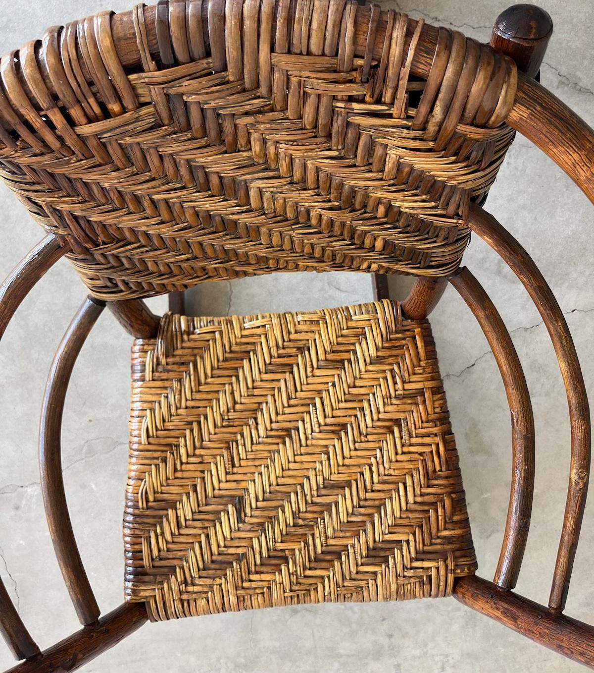 Stile Adirondack Sedia a dondolo firmata Old Hickory Hickory in vendita