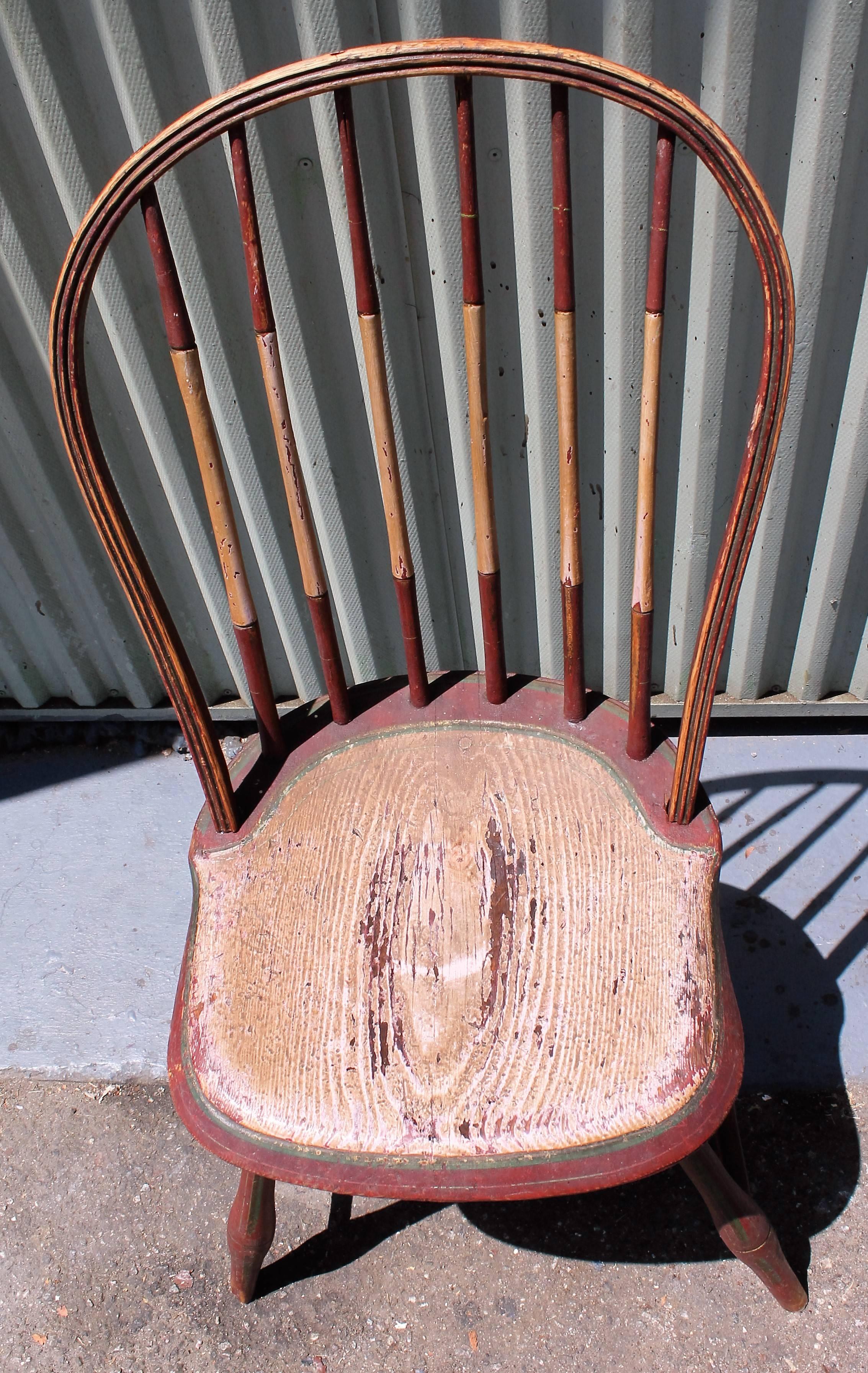 Patinated 19th Century Original Painted Windsor Chair