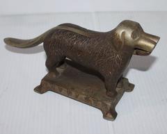 19th Century Cast Iron Signed Dog Nut Cracker