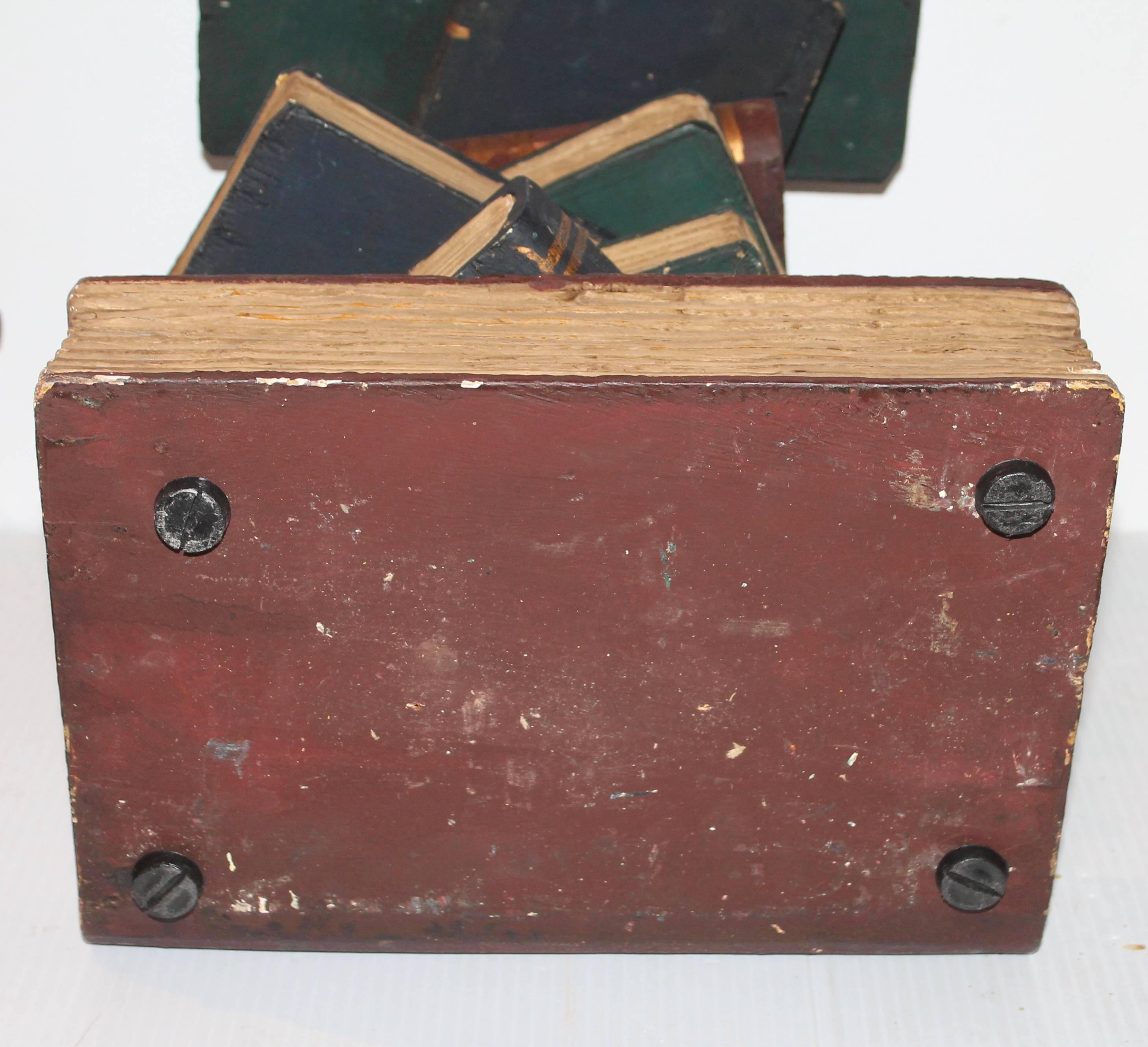 Hollywood Regency Stack of Wood Books Side Table