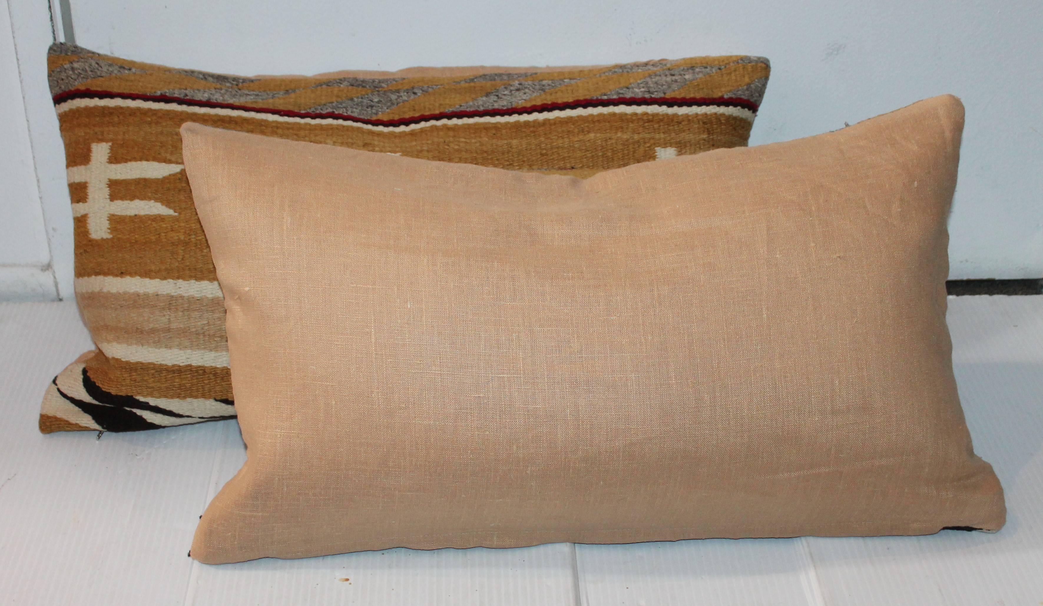 Hand-Woven Chinlie Navajo Weaving Bolster Pillows