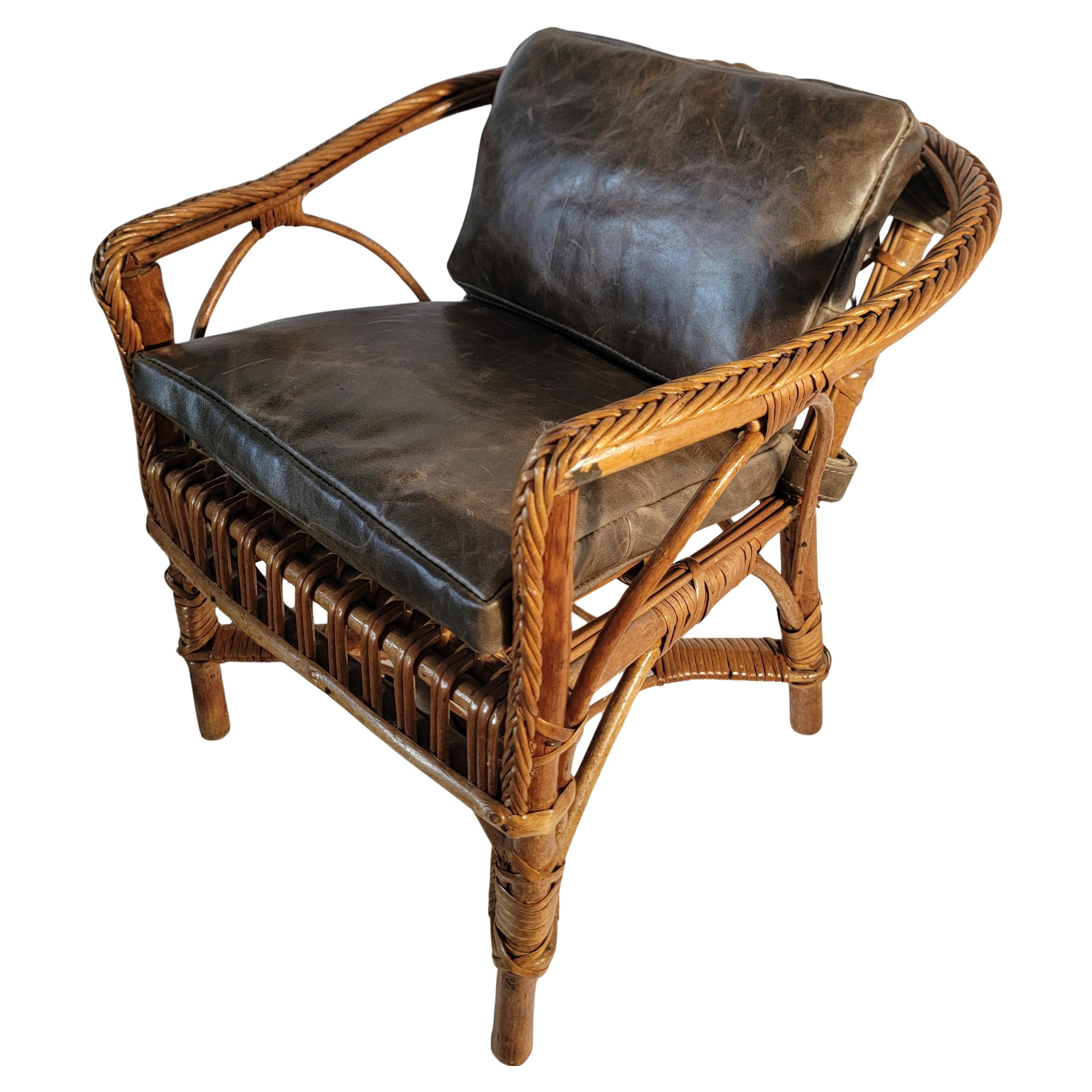 1940s Haywood Wakefield Rattan  Child's Chair