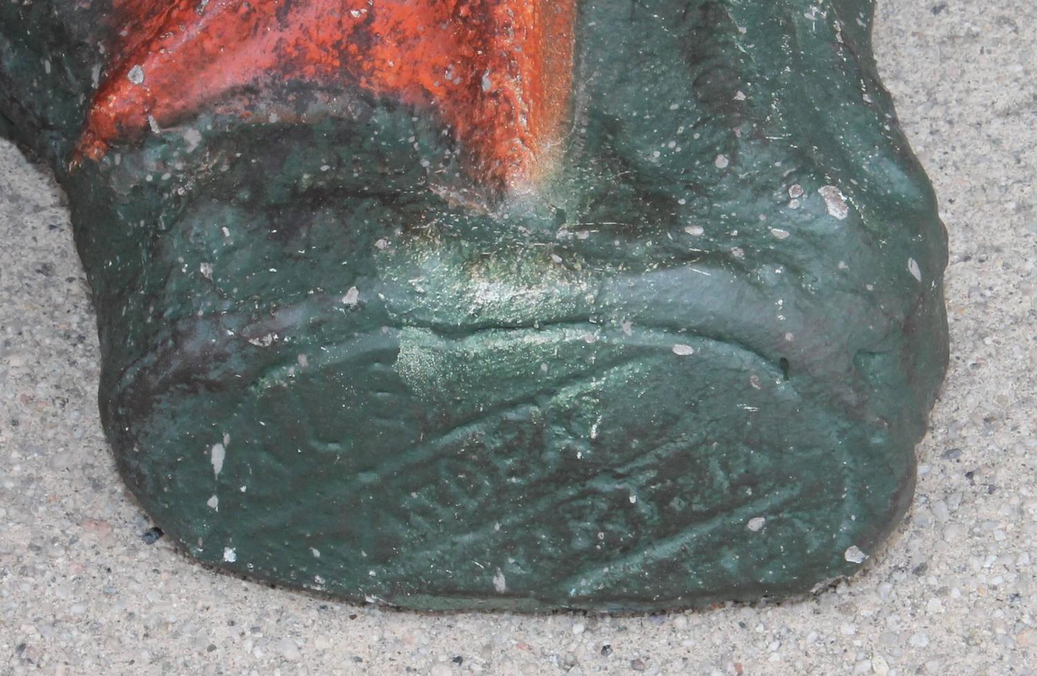 Pair of Folky Painted Concrete Ducks Garden Statues at 1stdibs