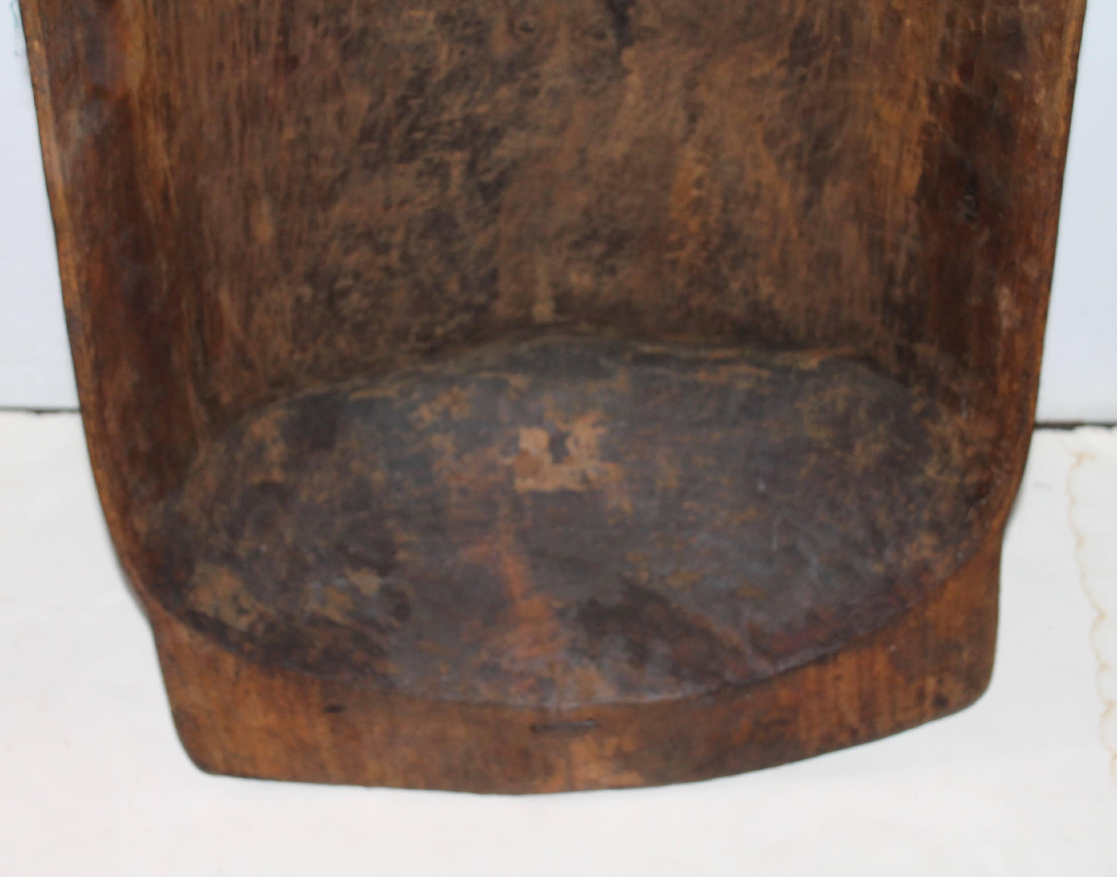 American Monumental Early 19th Century Hand-Carved Dough Bowl For Sale
