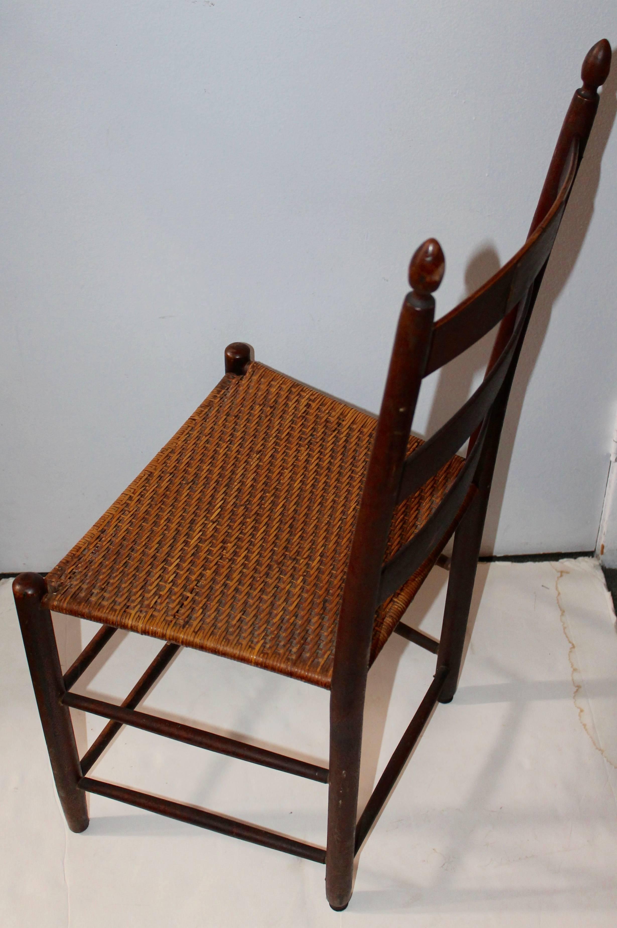 American 19th Century Mt. Lebanon Shaker Ladder Back and Tilter Side Chair