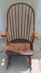 Fauteuil à bascule Windsor du début du XIXe siècle en Nouvelle-Angleterre