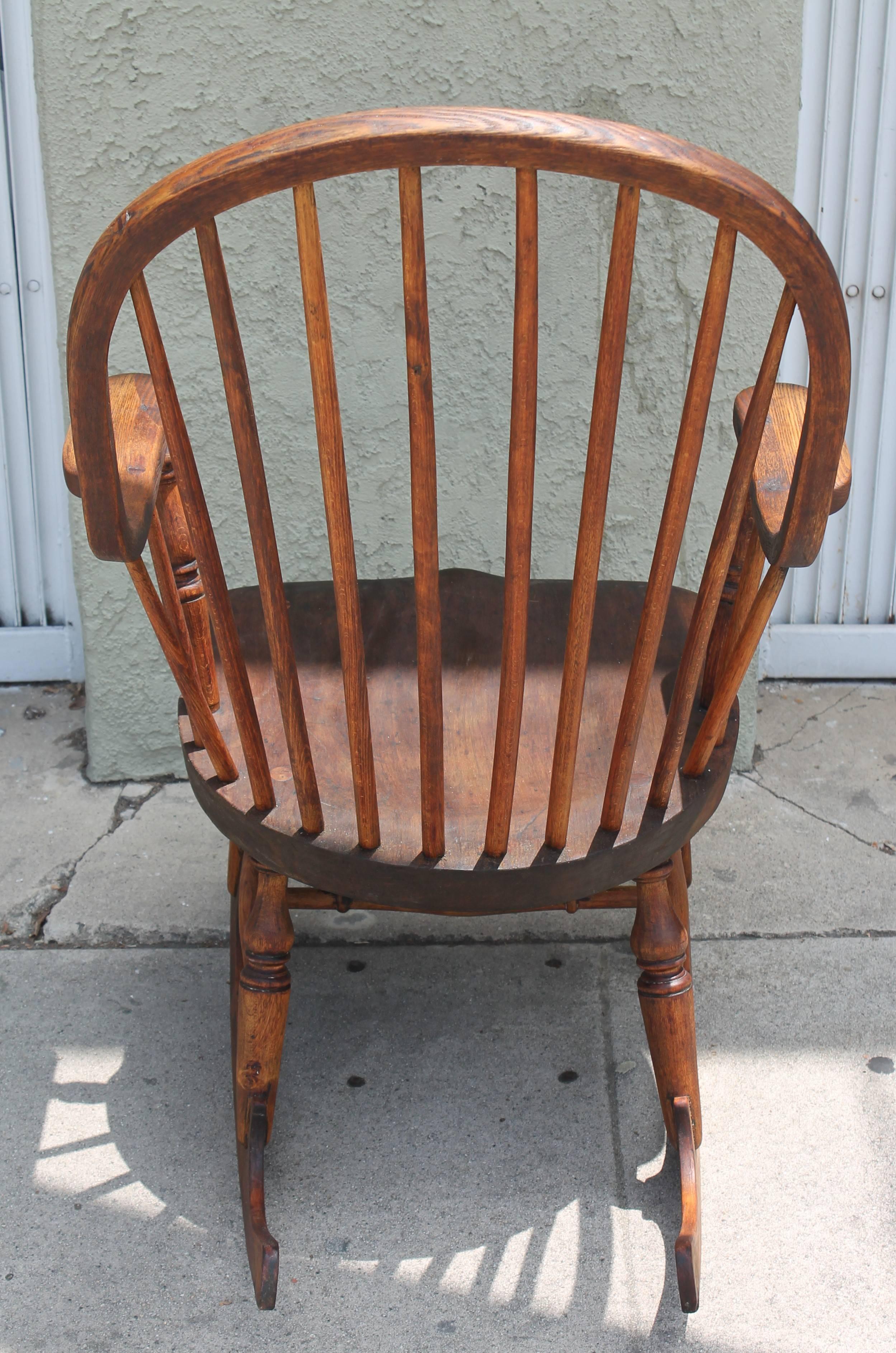 American Early 19th Century New England Windsor Rocking Chair