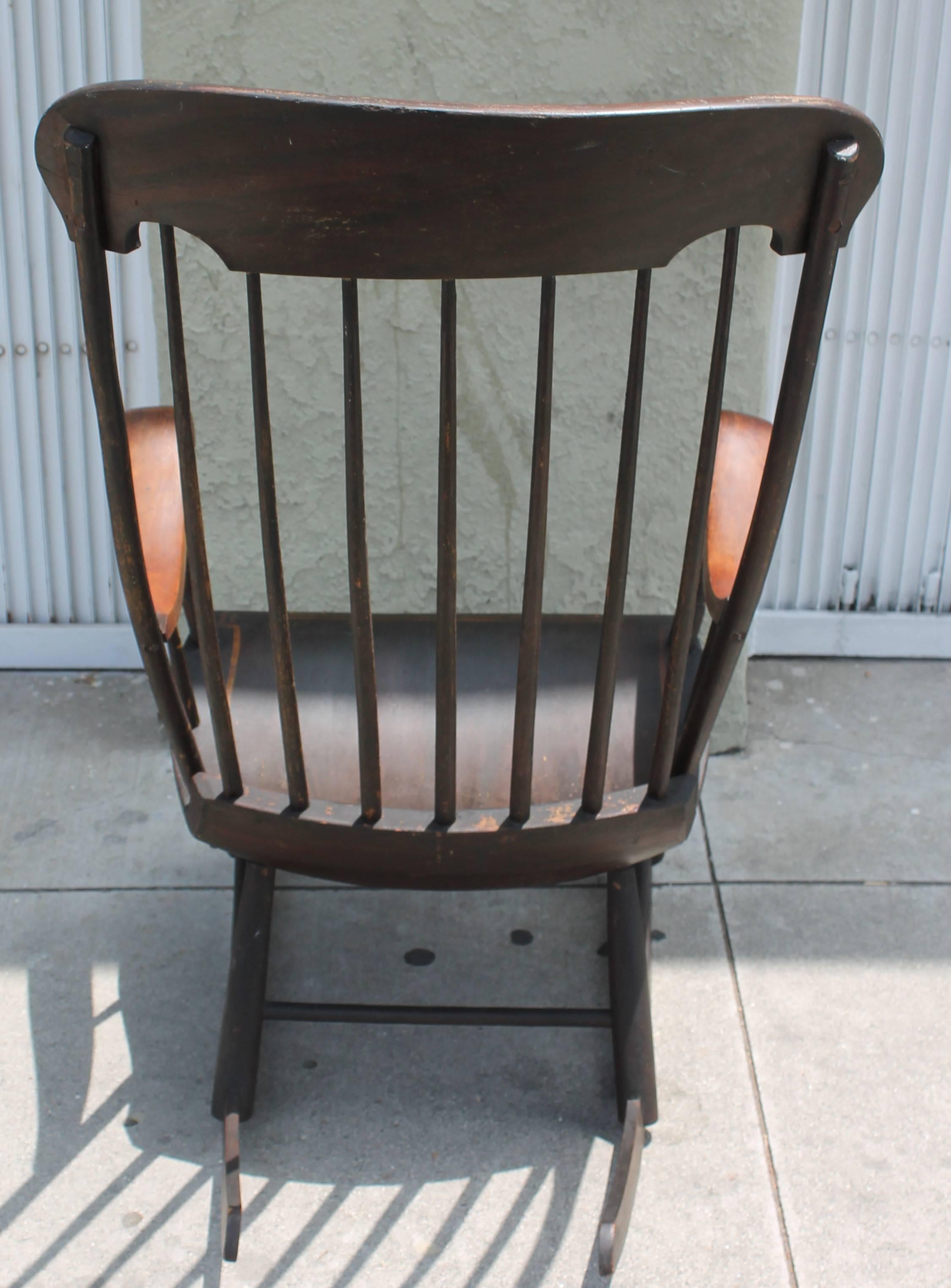 Country Early 19th Century Original Paint Decorated Boston Rocker