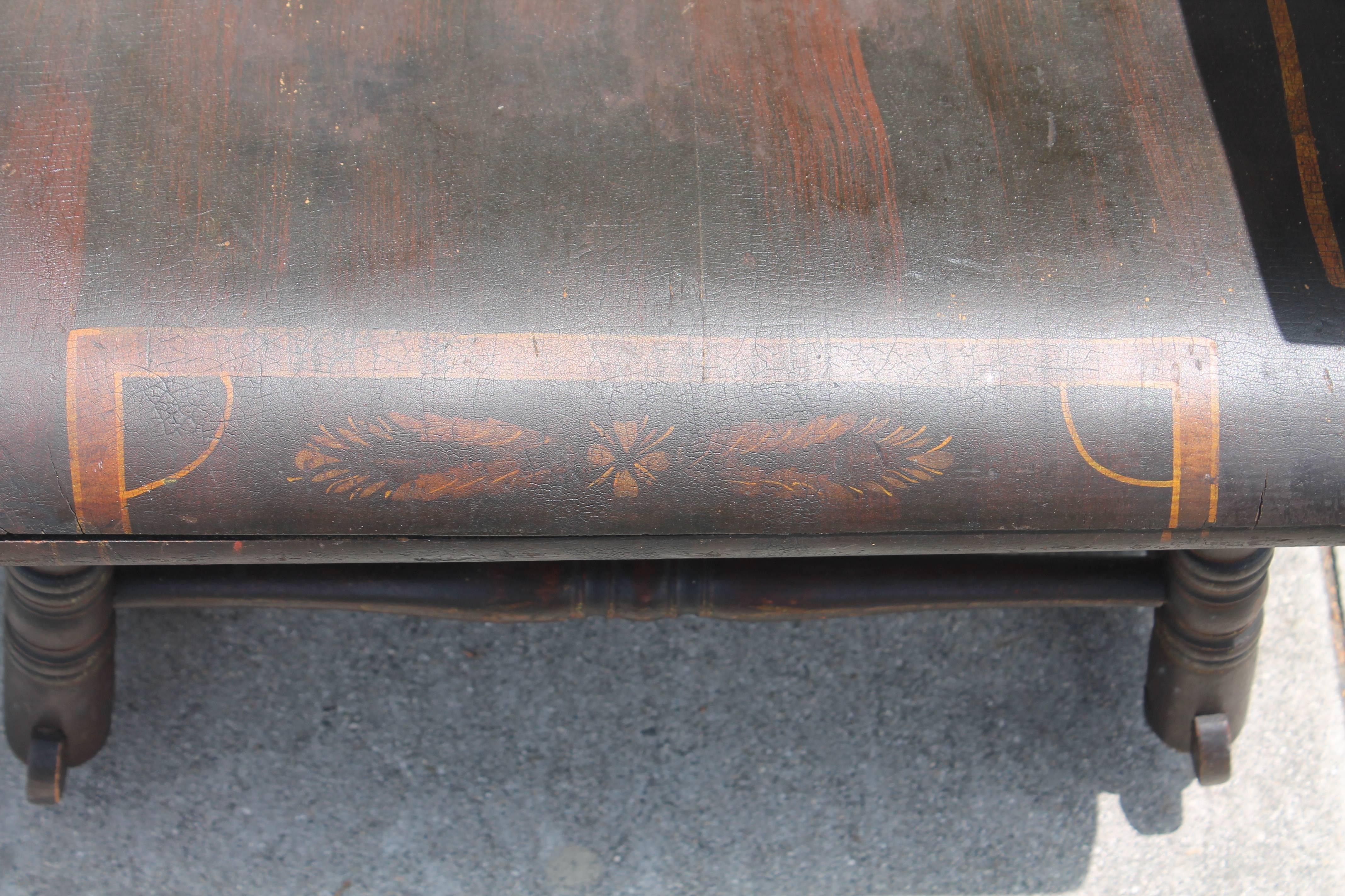 American Early 19th Century Original Paint Decorated Boston Rocker
