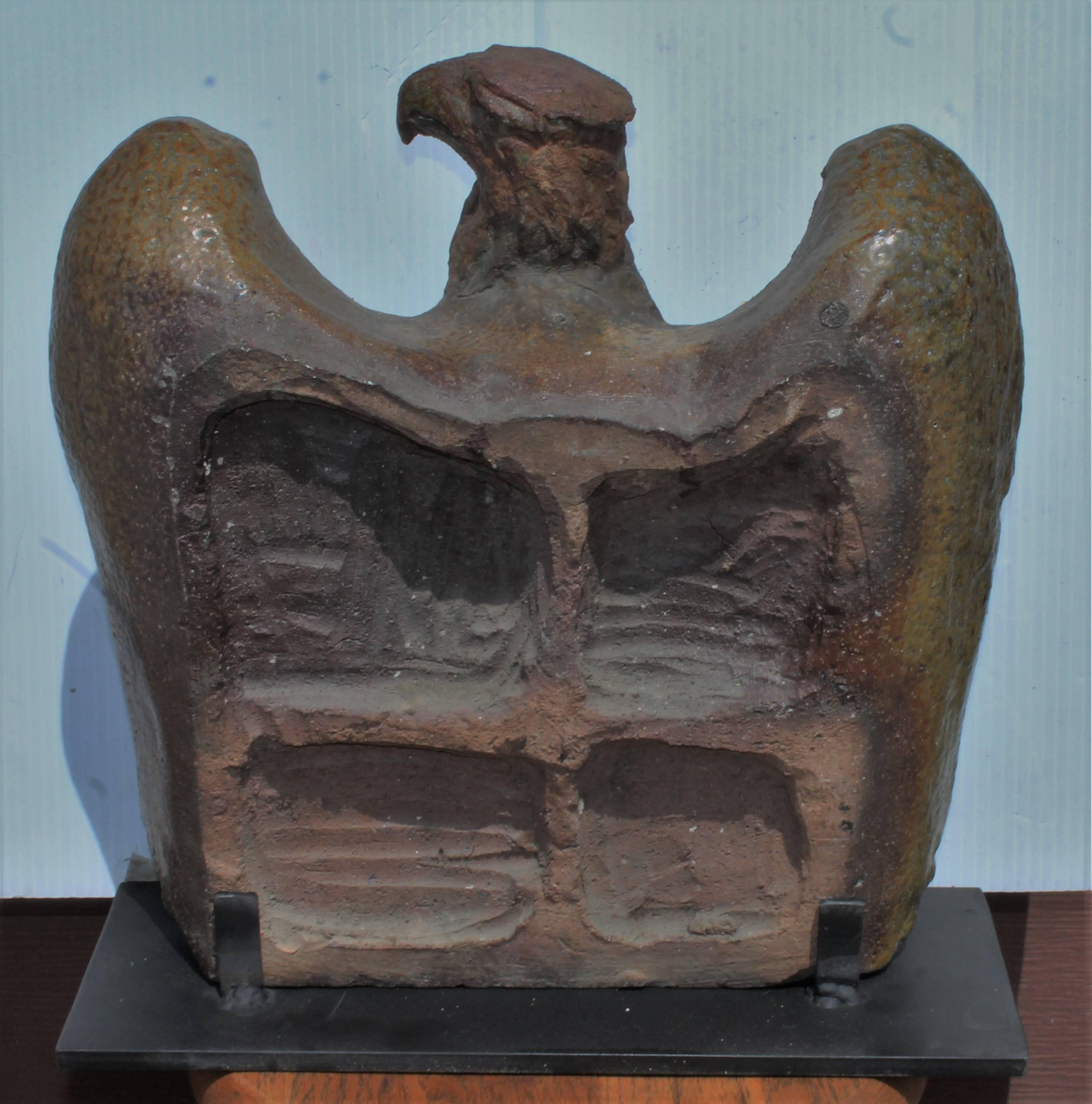 American Early 19th Century Monumental Pottery Eagle Sculpture
