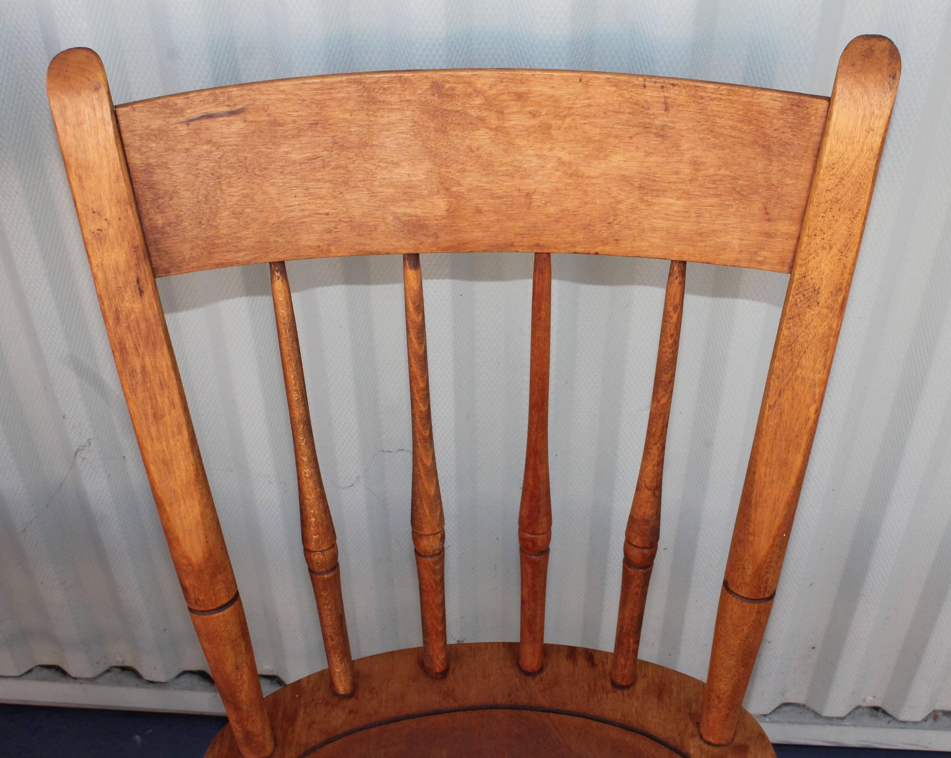 American Signed Nichols and Stone Thumb Back Windsor Chairs / Set of Four