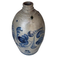 19thc 3 Gallon Decorated Jug From Pennsylvania