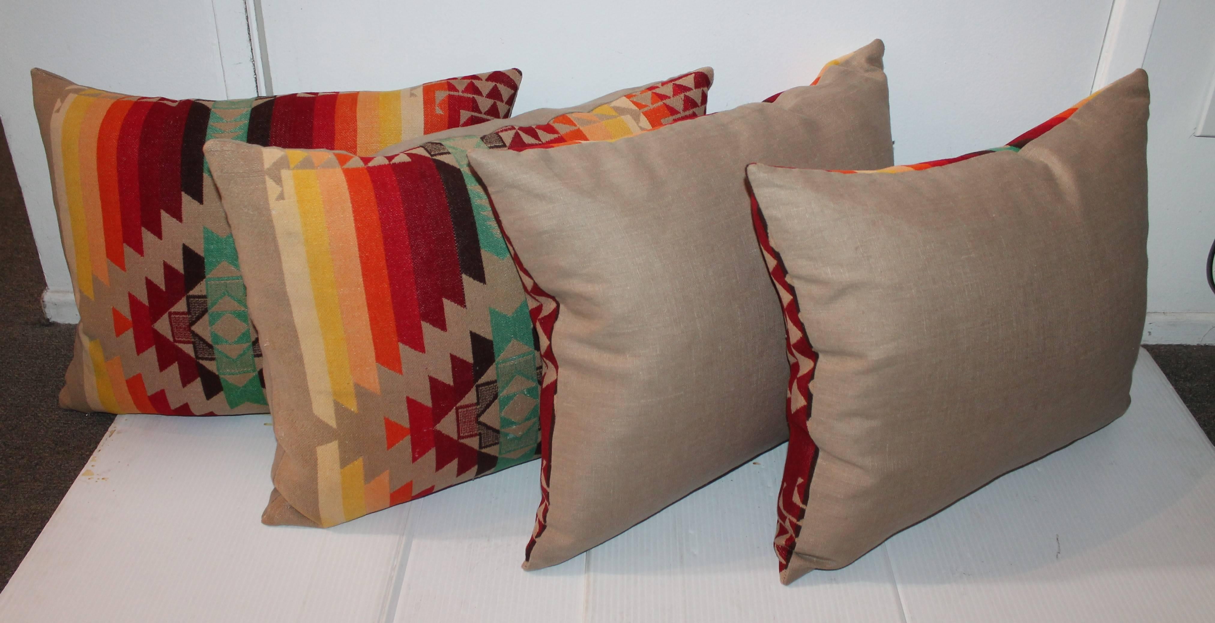 Machine-Made Amazing Flying Geese and Striped Pendleton Pillows