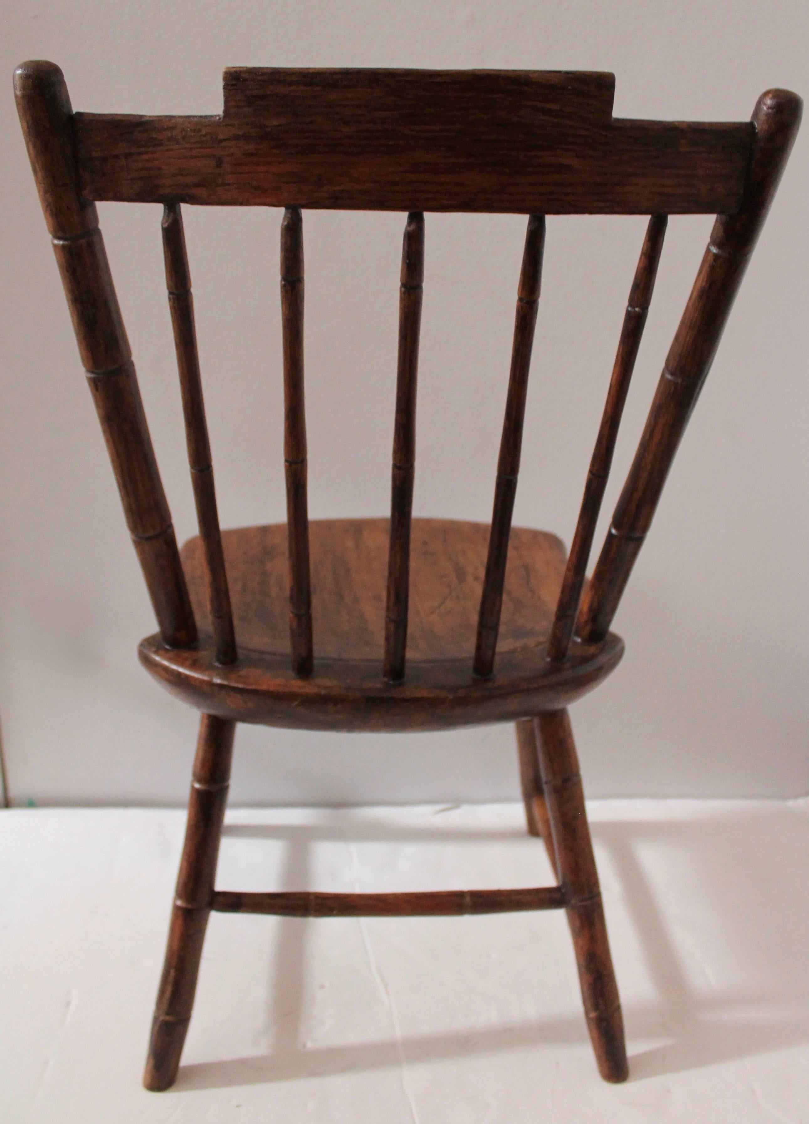 American Early 19th Century N.E. Painted Child's Windsor Chair For Sale