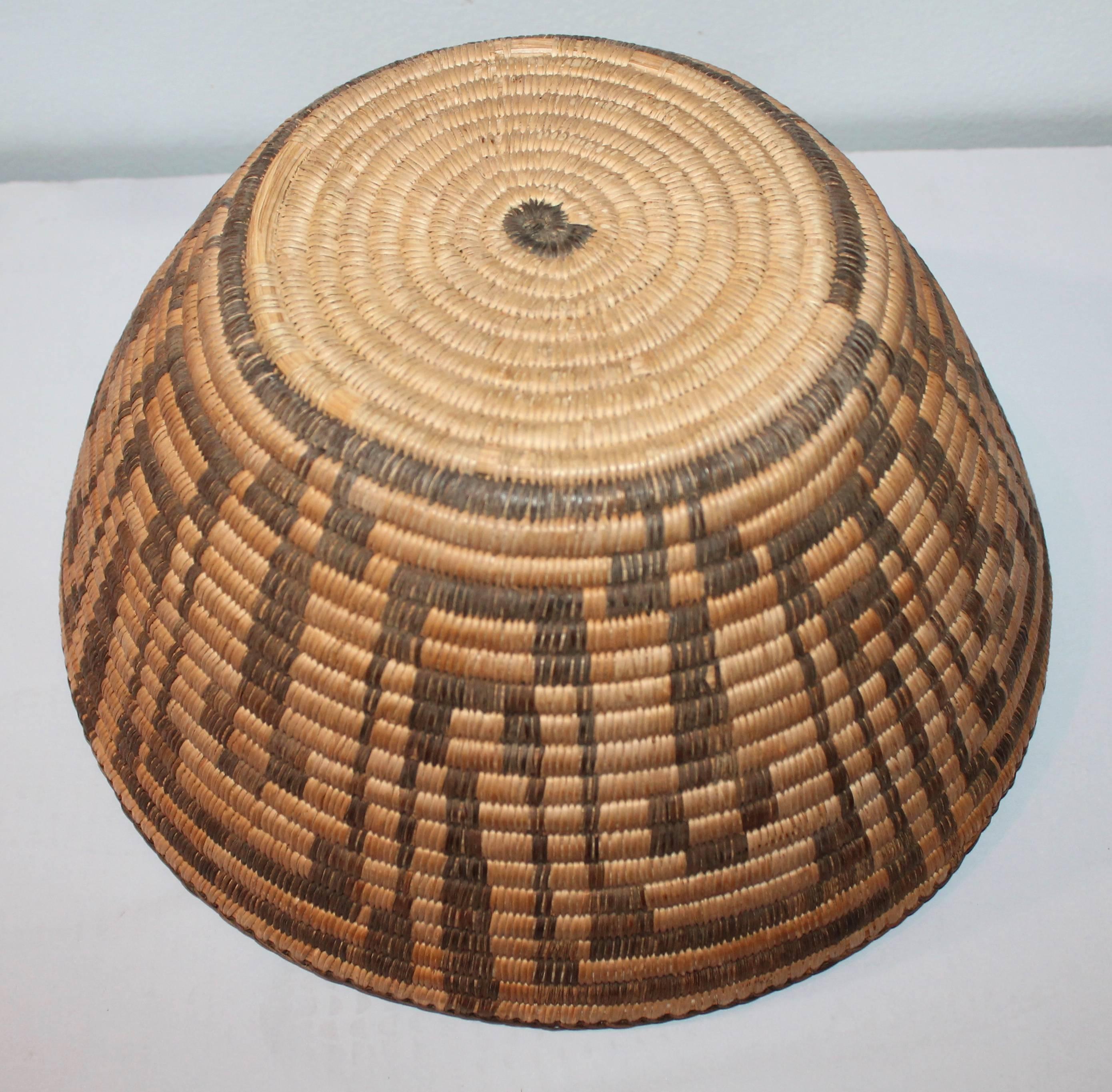 Folk Art Large 19th Century Geometric Pima Indian Basket