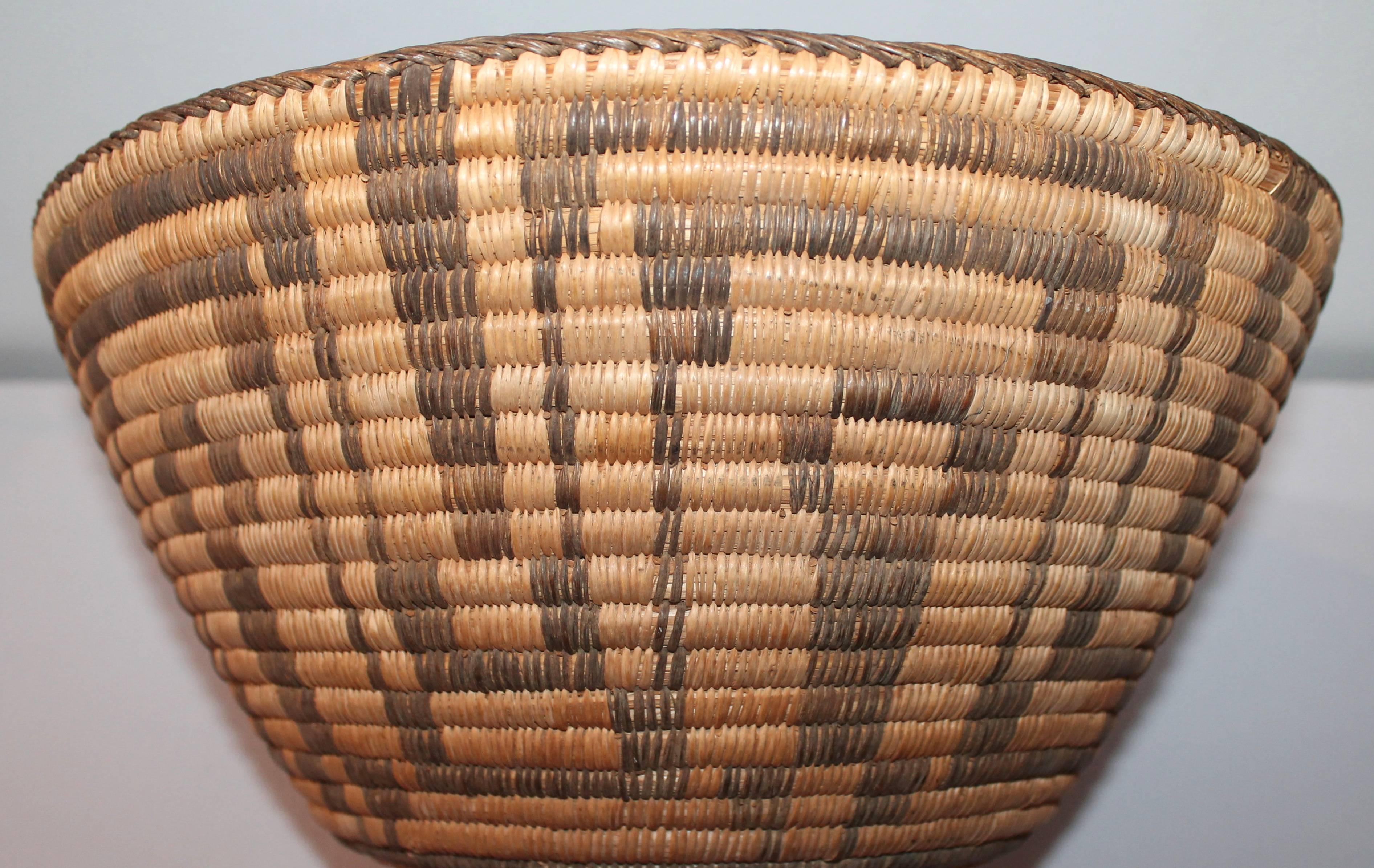 American Large 19th Century Geometric Pima Indian Basket