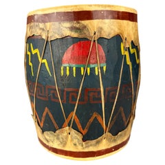 Zuni-Pueblo-Tom-Tom-Trommel aus der Mitte des Jahrhunderts – Zeremonielle Trommel