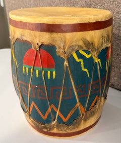 Zuni-Pueblo-Tom-Tom-Trommel aus der Mitte des Jahrhunderts – Zeremonielle Trommel