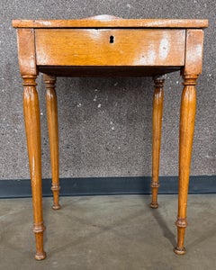 19thc Writing Desk With Tapered Legs and Single Drawer