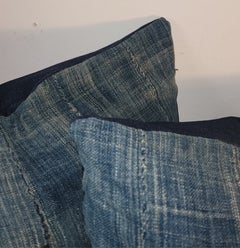 Pair of Vintage Indigo Linen Pillows