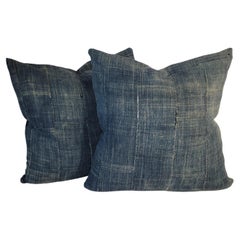 Pair of Vintage Indigo Linen Pillows
