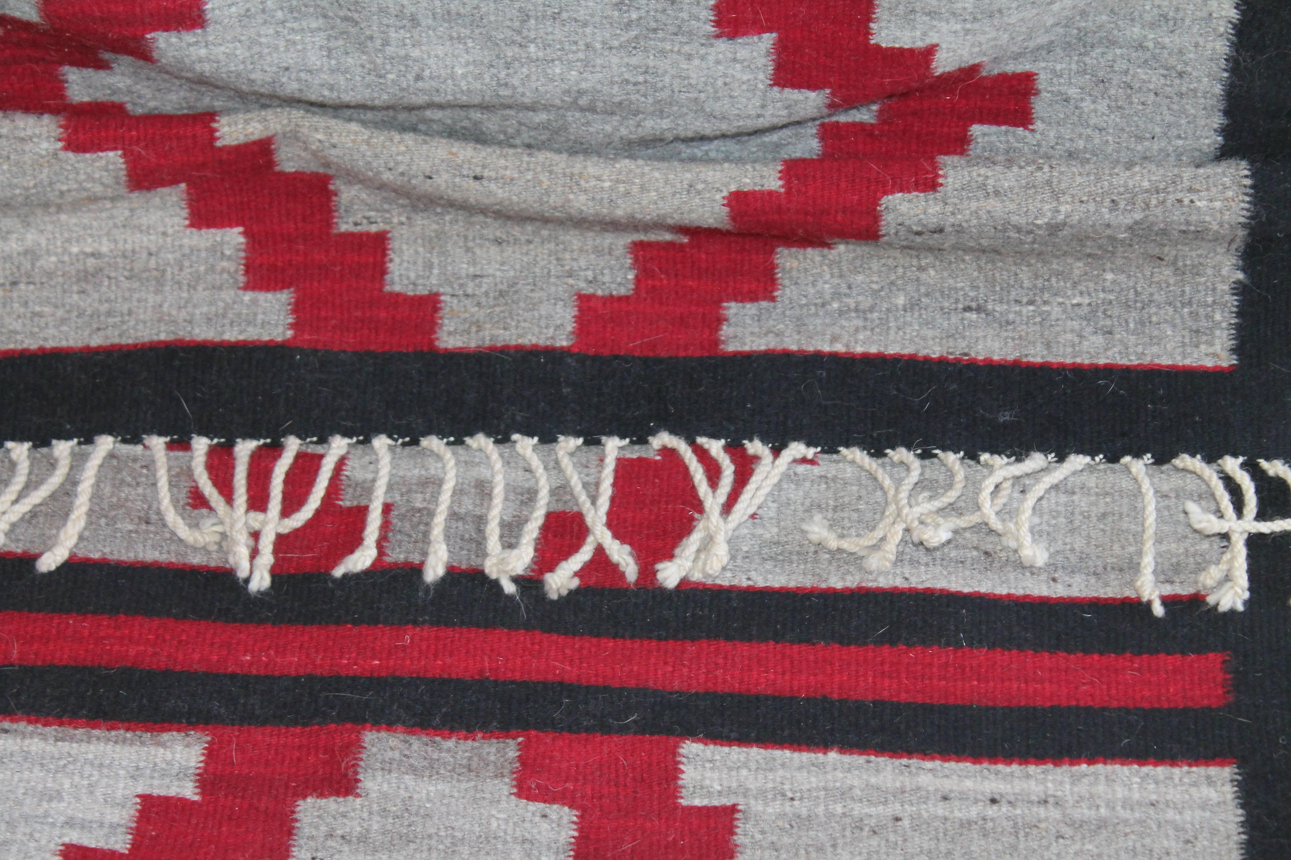 Unusual Navajo Indian Weaving Runner Rug In Excellent Condition In Los Angeles, CA