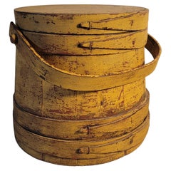 19thc Mustard Painted Firkin