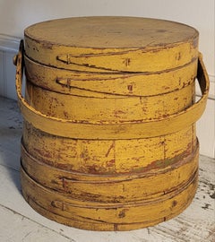 19thc Mustard Painted Firkin