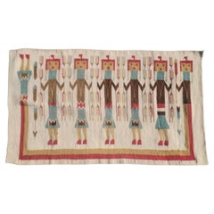 1940s Navajo Yei Weaving in Unusual Colors
