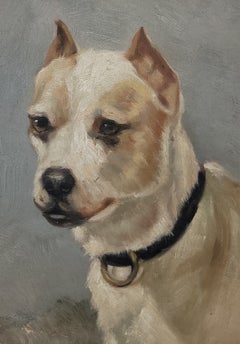 Mid Century Dog oil Painting