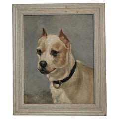 Mid Century Dog oil Painting