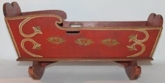 19thc Original Paint Decorated Pennsylvania Doll Cradle