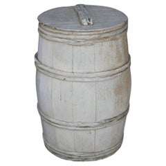 19thc Original White Painted Barrel from Pennsylvania