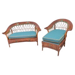 20Thc Wicker Child's Bar Harbor Settee & Chaise
