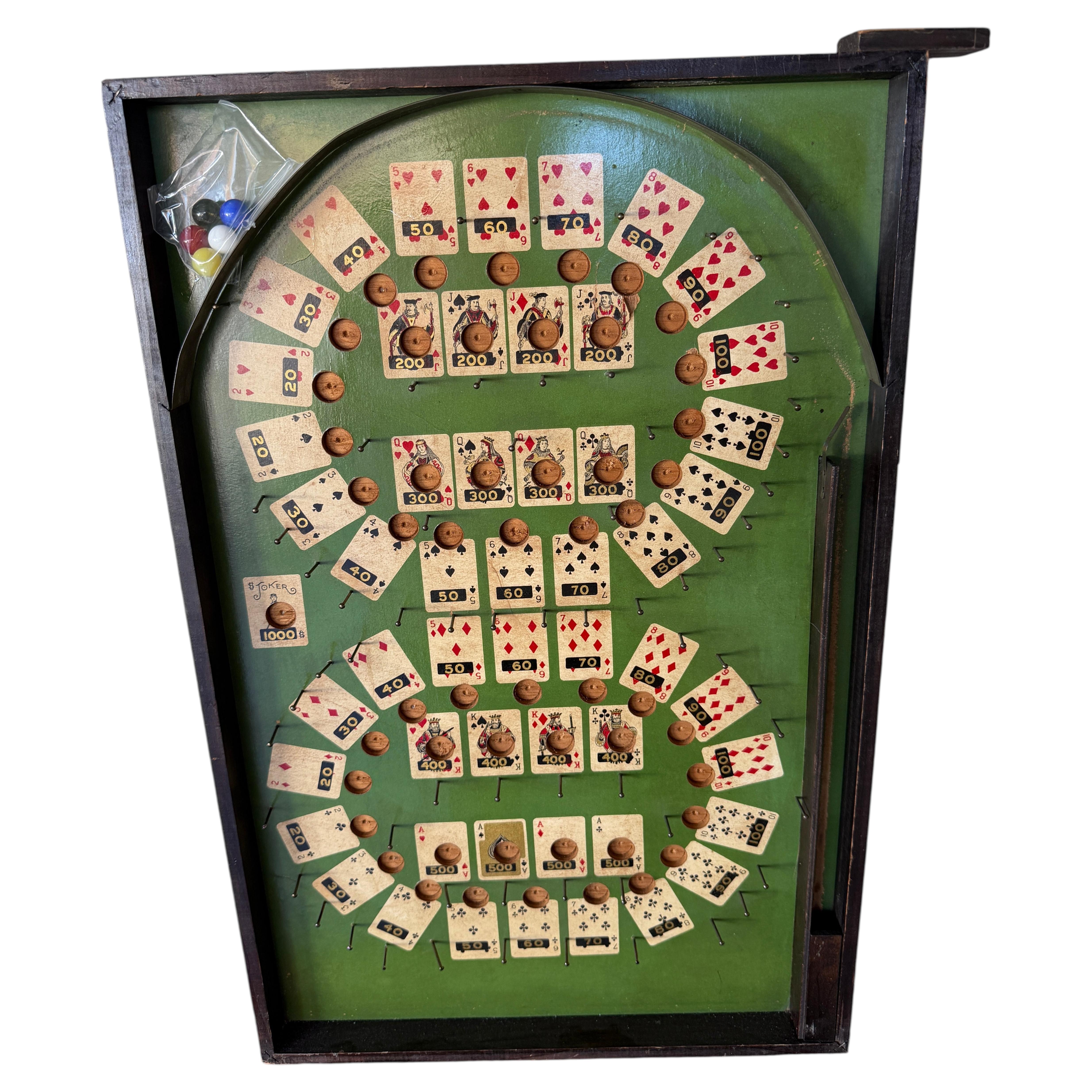 Wooden Linstroms Poker PinBall Game For Sale
