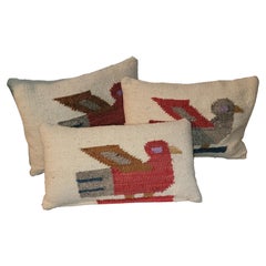 Set of Three Wool Bird pillows